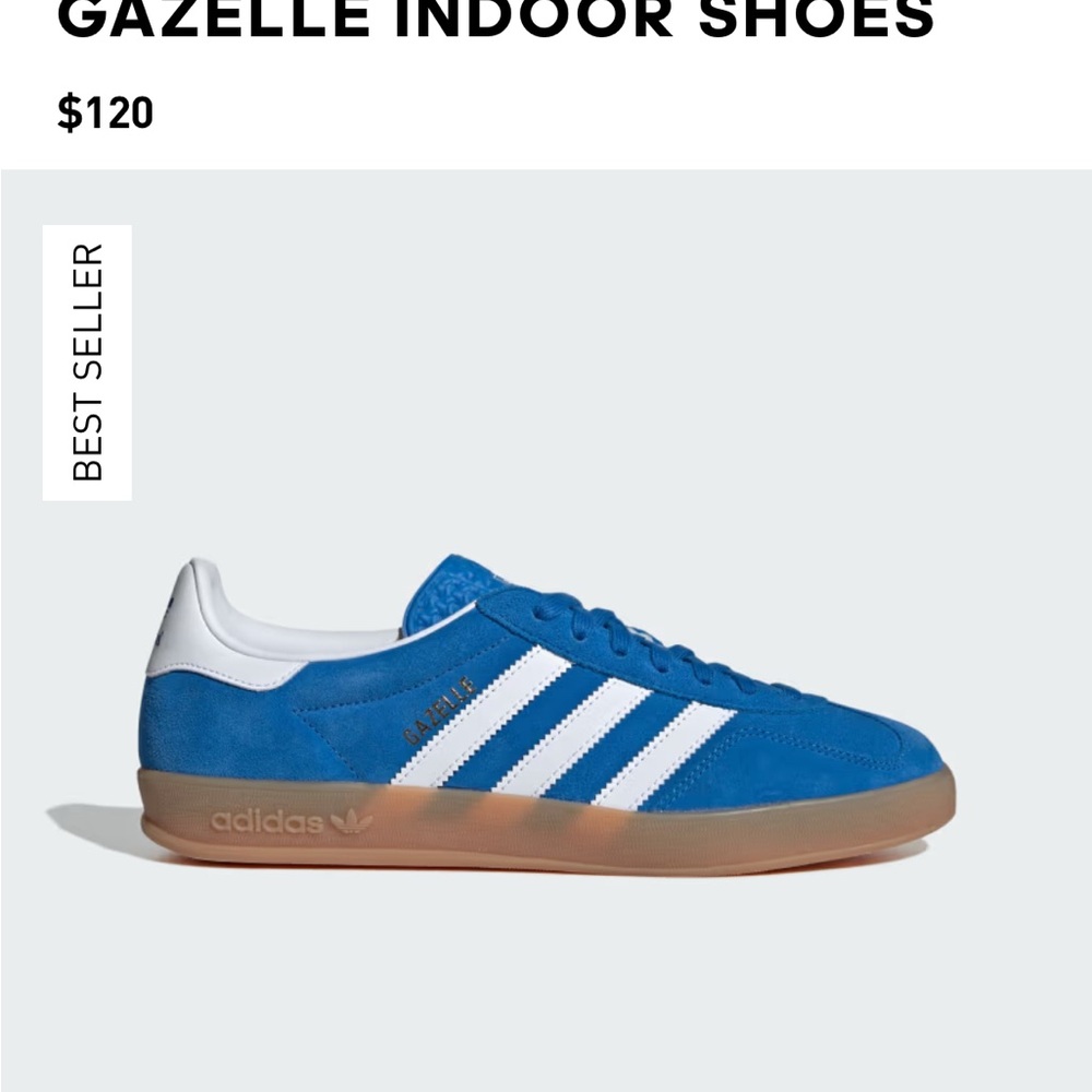 Adidas Gazelle Blue and White Sneakers